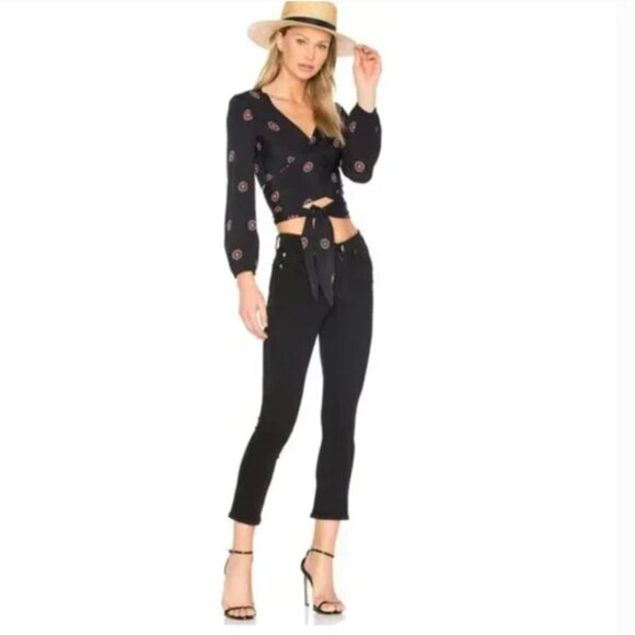 Hudson Jeans Harper High Rise Crop Baby Kick Flare in Black Size 26. - Picture 3 of 13